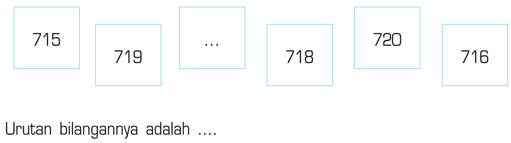 715 719 ... 718 720 716 Urutan bilangannya adalah ....