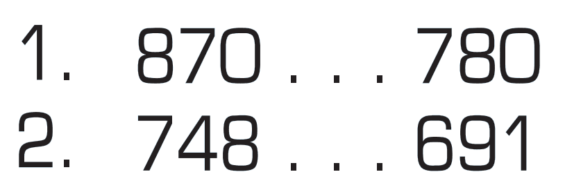 1 : 870 ... 780 2. 748 ... 691