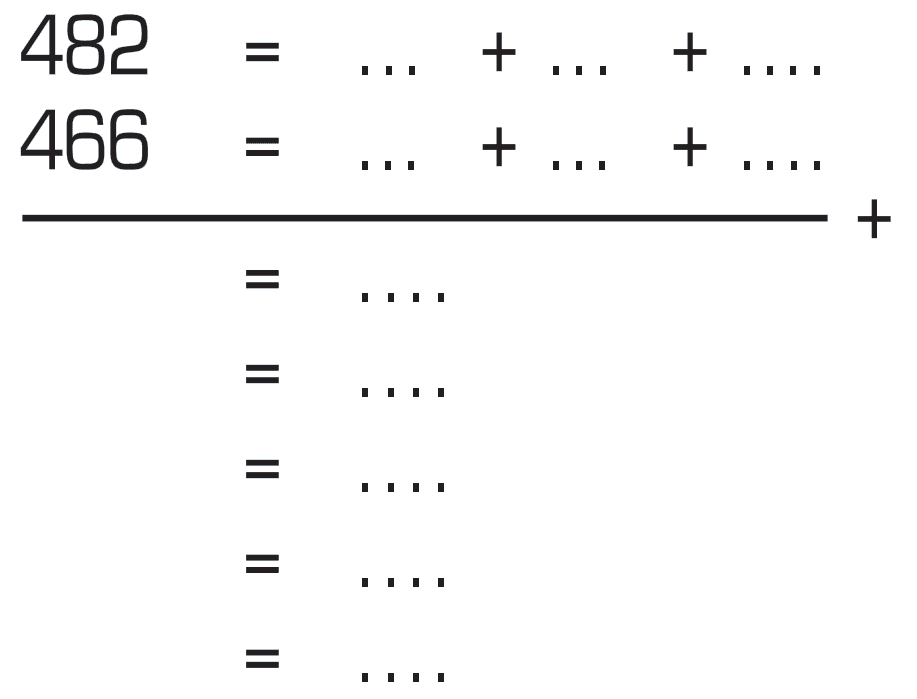 482 = ... + ... + ....
466 = ... + ... + .... +