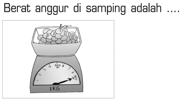 Berat anggur di samping adalah ....