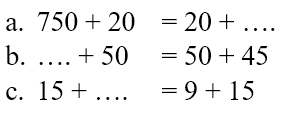 750 + 20 20 + b +50 50 + 45 15 + =9 +15