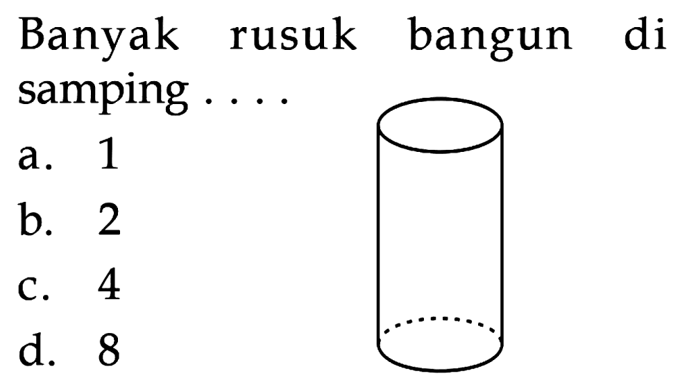 Banyak rusuk bangun di samping . . . .