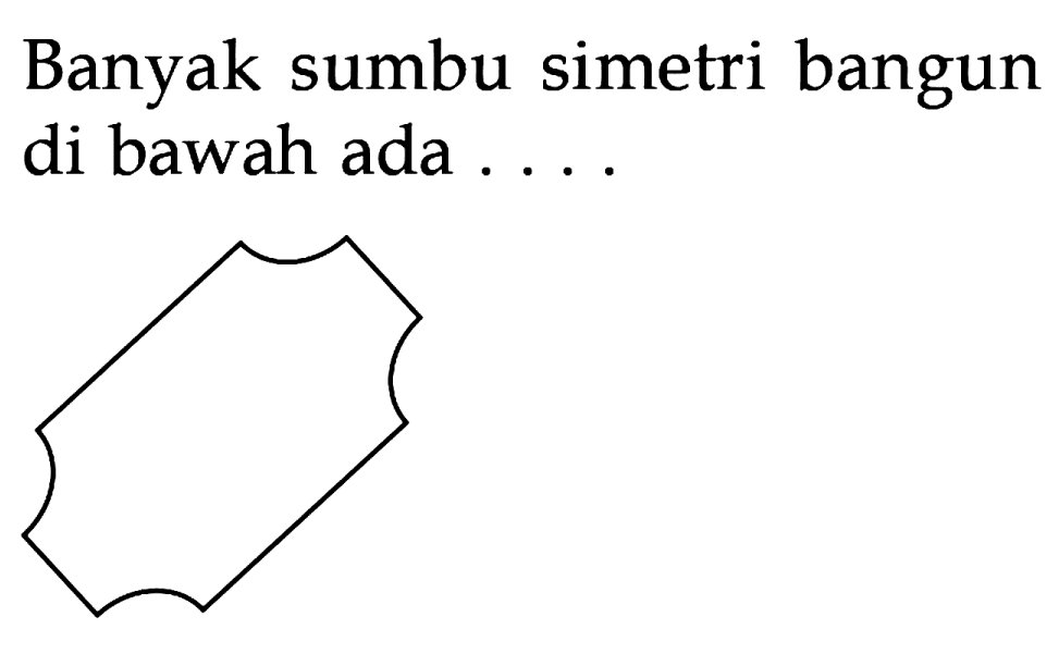 Banyak sumbu simetri bangun di bawah ada