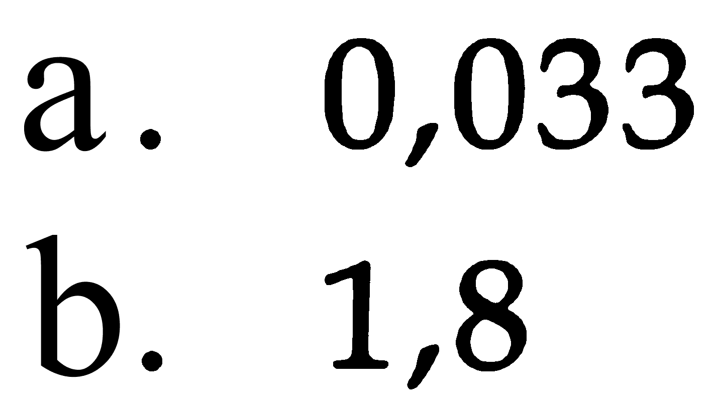 a. 0,033 
b. 1,8