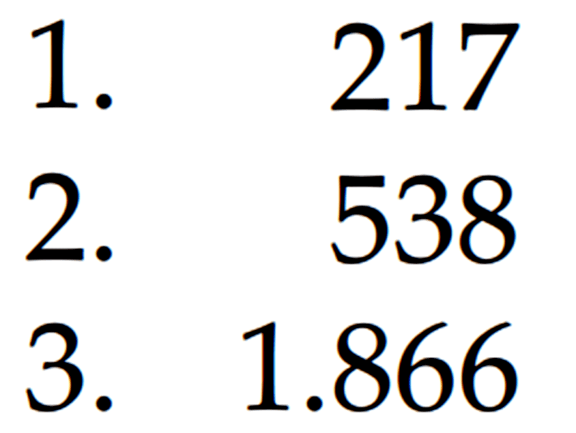 1. 217
2. 538
3. 1.866 