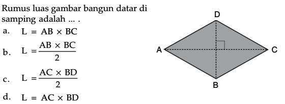 Rumus luas gambar bangun datar di samping adalah