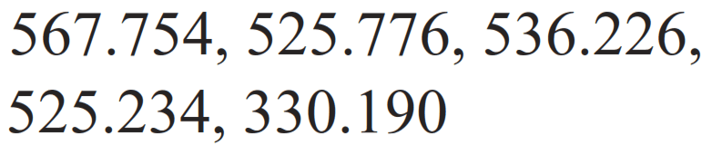  567.754, 525.776, 536.226, 525.234, 330.190 