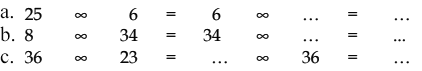 a. 25 x 6 = 6 x ... = ...
 b. 8 x 34 = 34 x ... = ...
 c. 36 x 23 = ... x 36 = ...