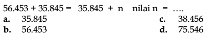 56.453 + 35.845 = 35.845 + n nilai n = ....