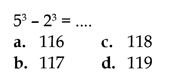 5^3 - 2^3 = ....