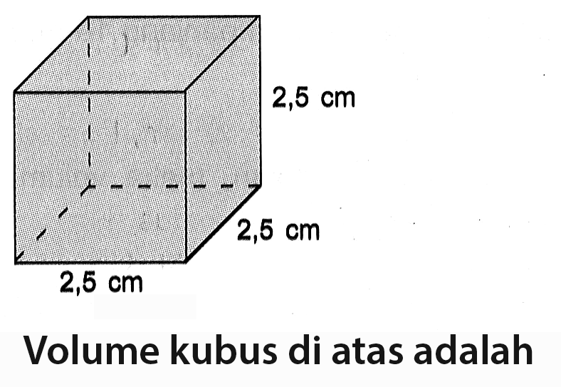 Volume kubus di atas adalah