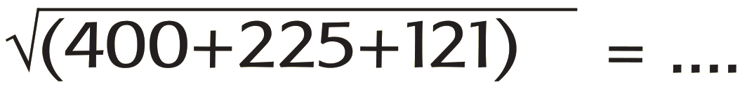 akar(400 + 225 + 121)=.... 