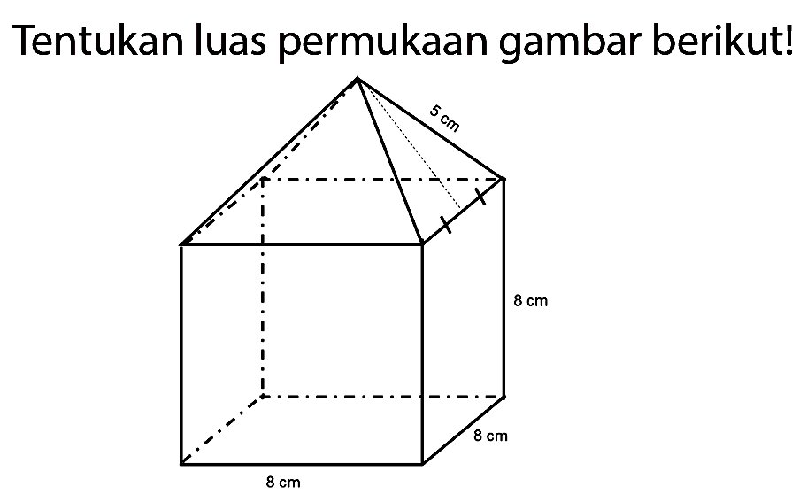 Tentukan luas permukaan gambar berikut!