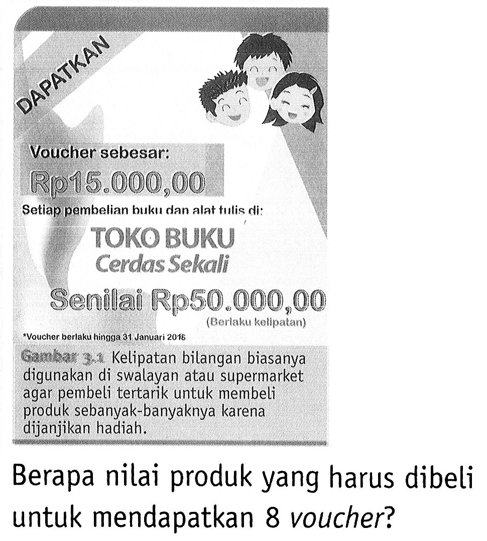 Berapa nilai produk yang harus dibeli untuk mendapatkan 8 voucher?