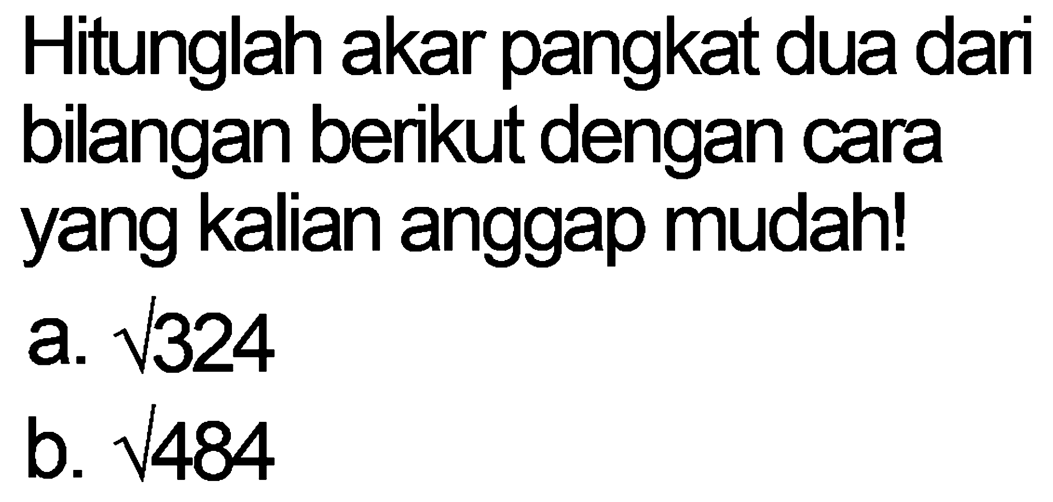 Kumpulan Contoh Soal Operasi Hitung Akar Pangkat Dua Penjumlahan Dan Pengurangan Matematika 