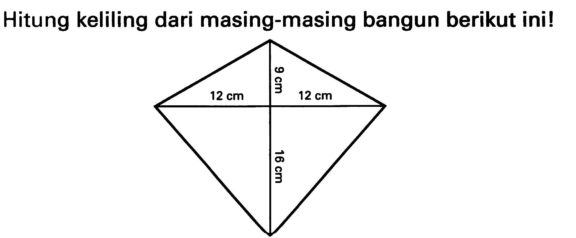 Hitung keliling dari masing-masing bangun berikut ini!