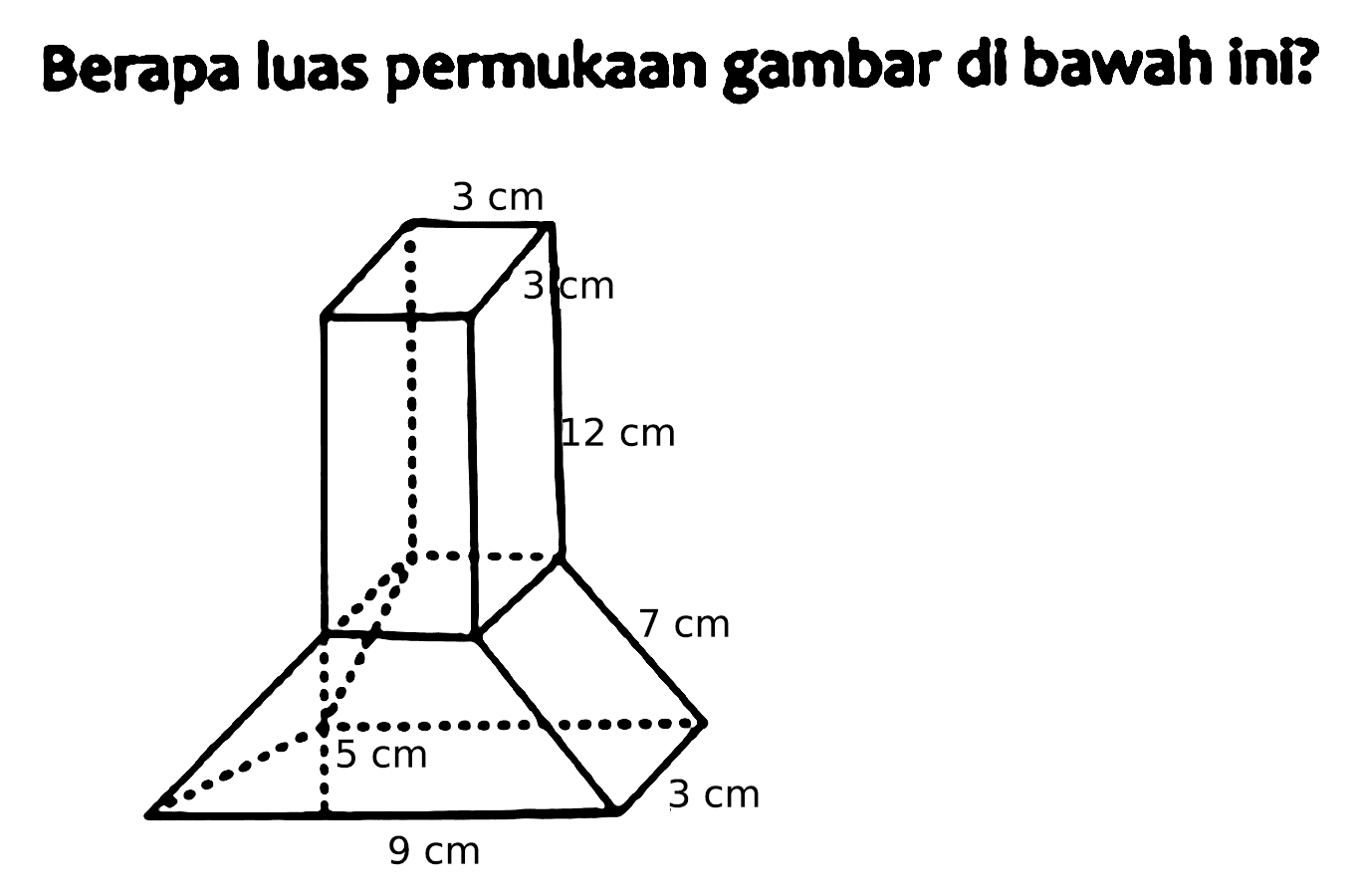 Berapa luas permukaan gambar di bawah ini?