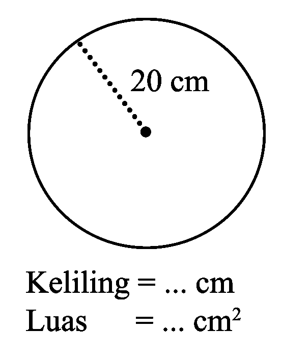 Keliling  =... cm 
Luas  =... cm^(2) 