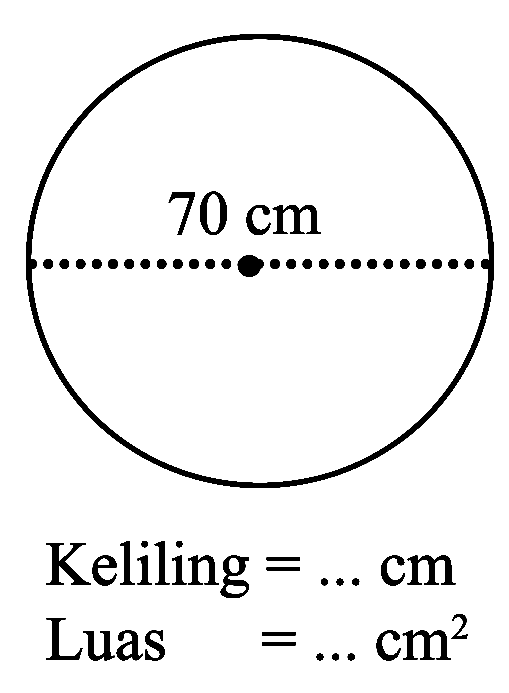 Keliling  =... cm 
Luas  =... cm^(2) 