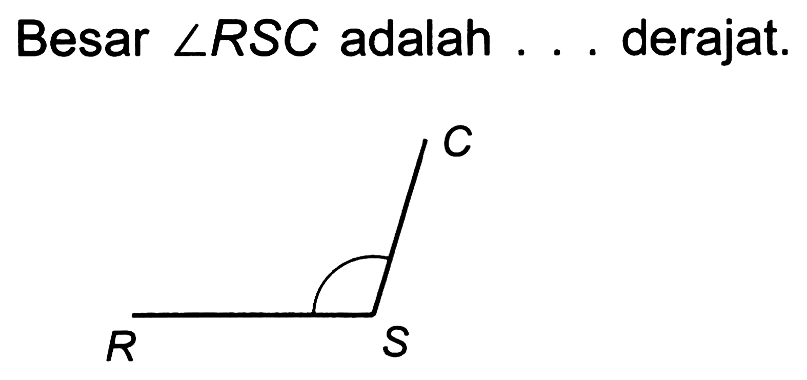 Besar sudut RSC adalah ... derajat.
RSC