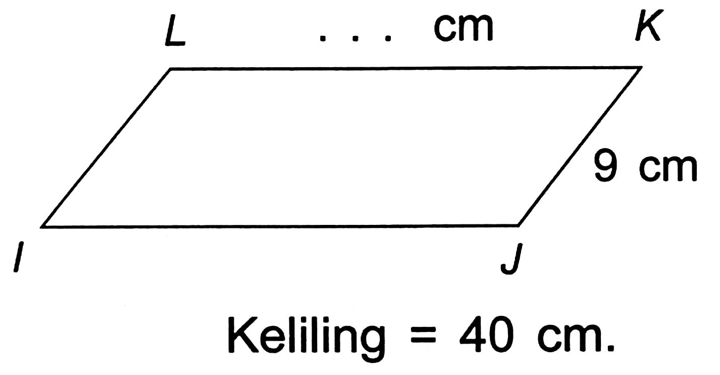 Keliling  =40 cm .