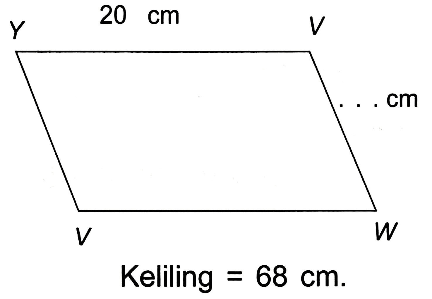 Keliling  =68 cm .