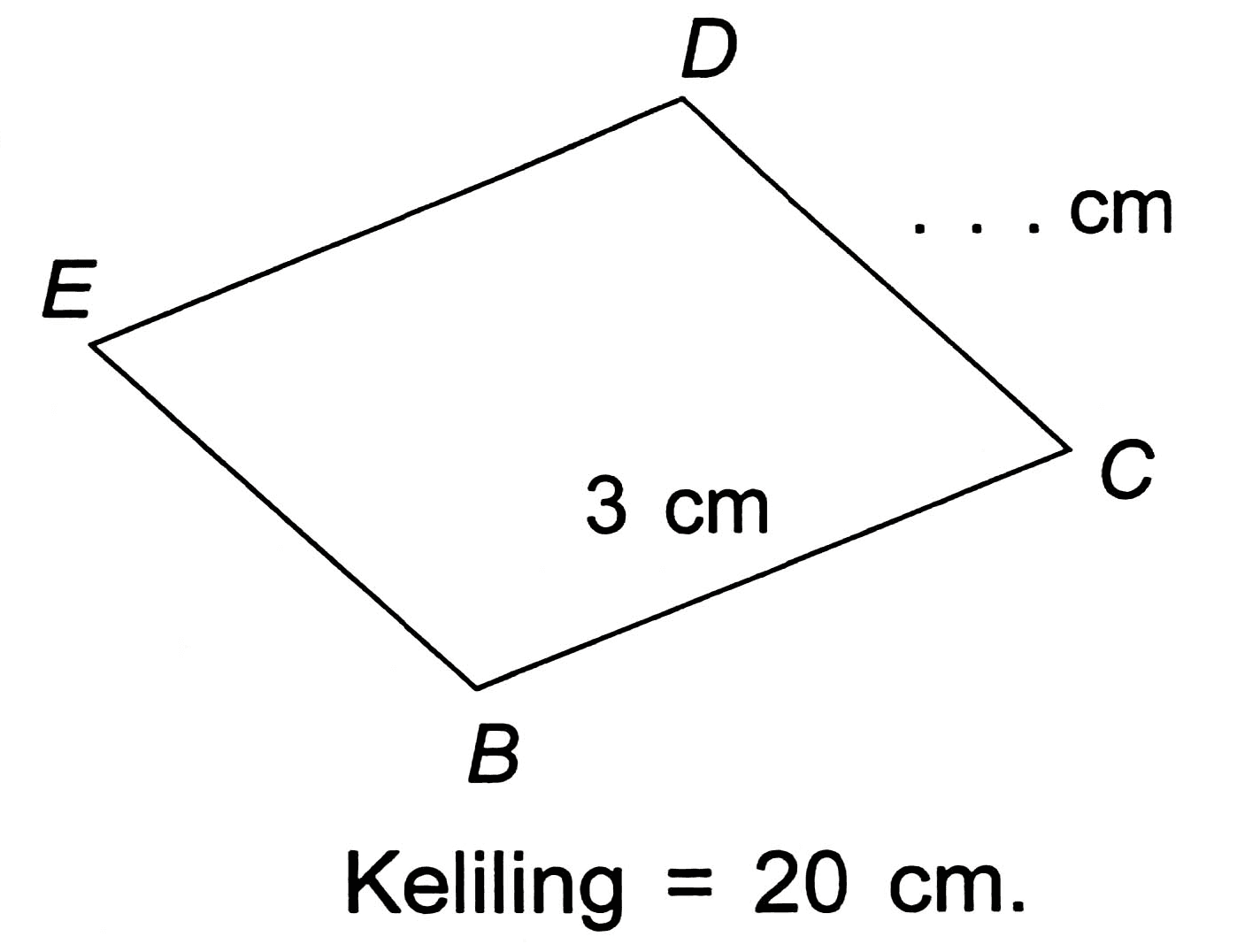 Keliling  =20 cm .