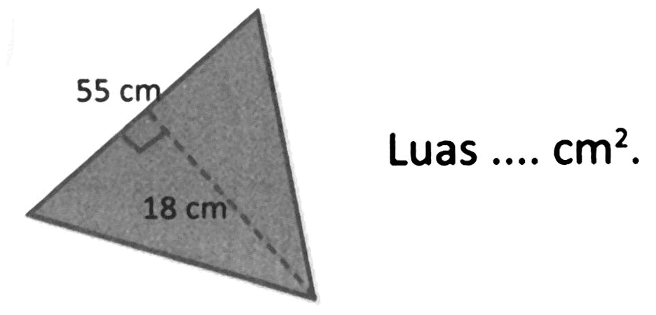 55 cm 
18 cm 
Luas .... cm^2. 