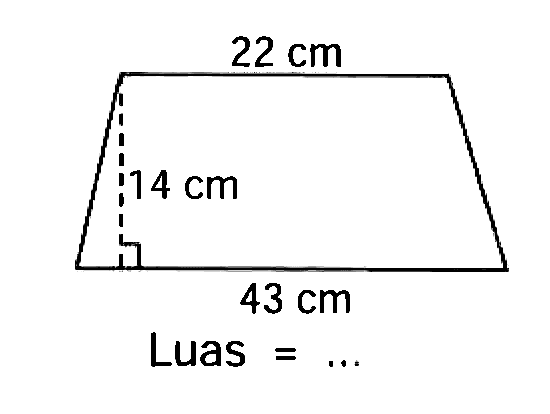  22 cm 

 { Luas )=
