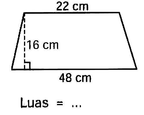  22 cm 
Luas  = 
Luas  =... 