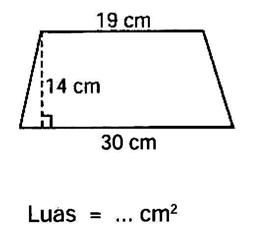  30 cm 
Luas  =... cm^2 