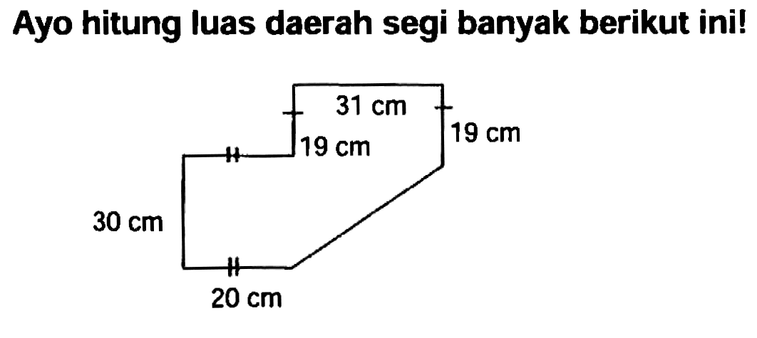 Ayo hitung luas daerah segi banyak berikut ini!