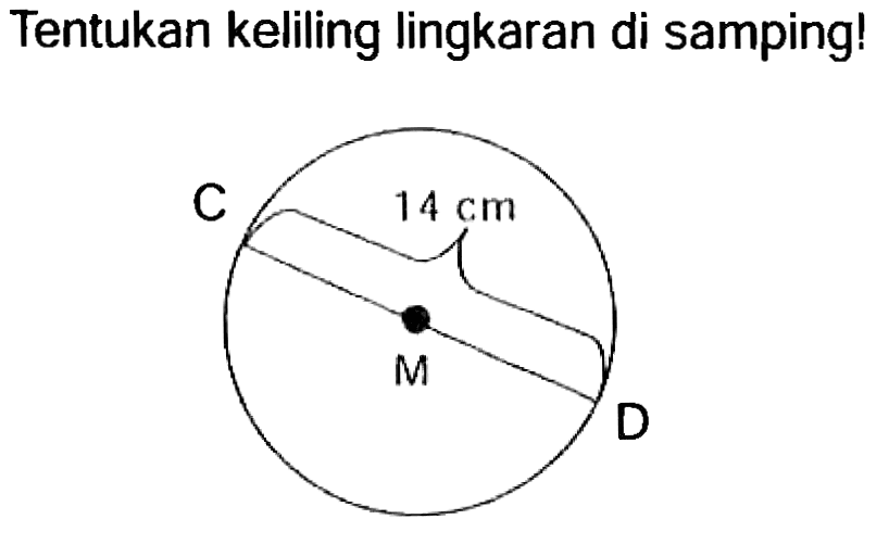 Tentukan keliling lingkaran di samping!