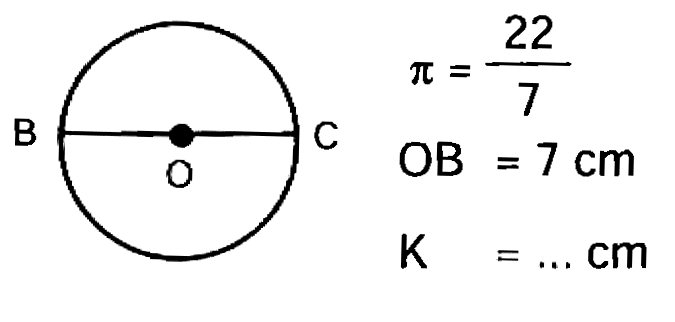 B
C   O B=7 cm 
 K=... cm 