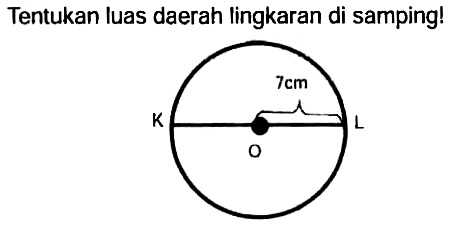 Tentukan luas daerah lingkaran di samping!