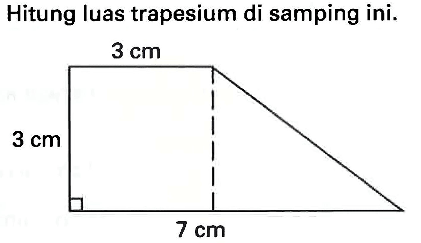 Hitung luas trapesium di samping ini.