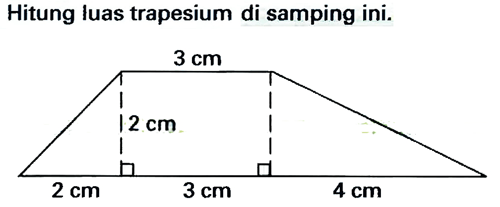 Hitung luas trapesium di samping ini.