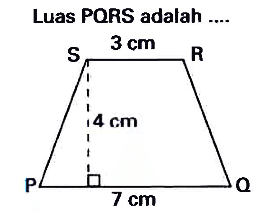 Luas PQRS adalah ....