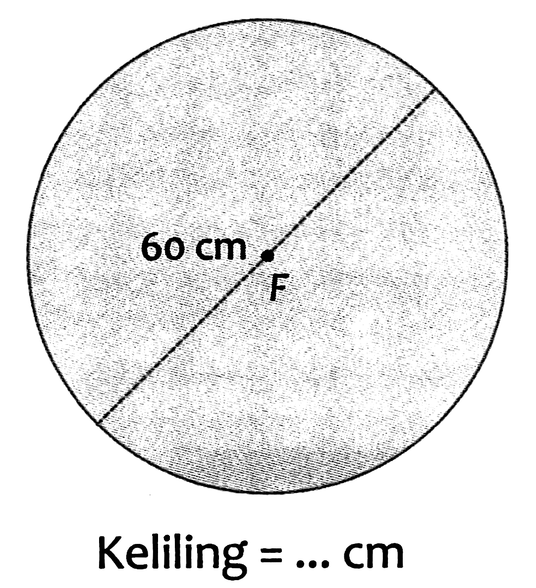 60 cm F 
Keliling = ... cm 