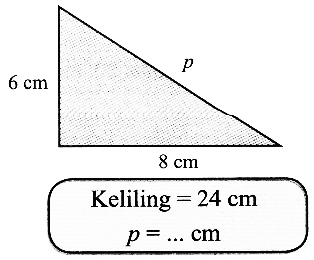 Keliling  =24 cm 
 p=... cm 