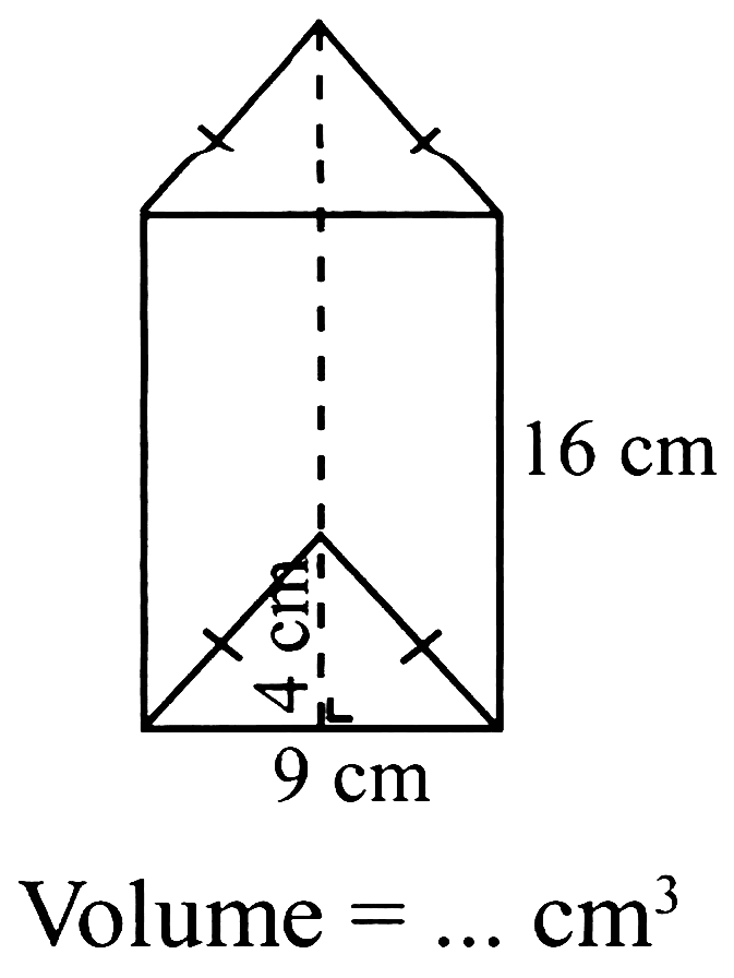 Volume  =... cm^3