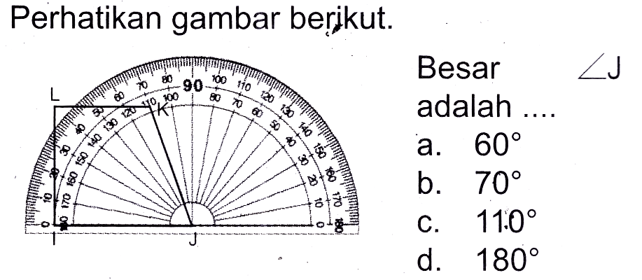 Perhatikan gambar berikut.
d.  180 