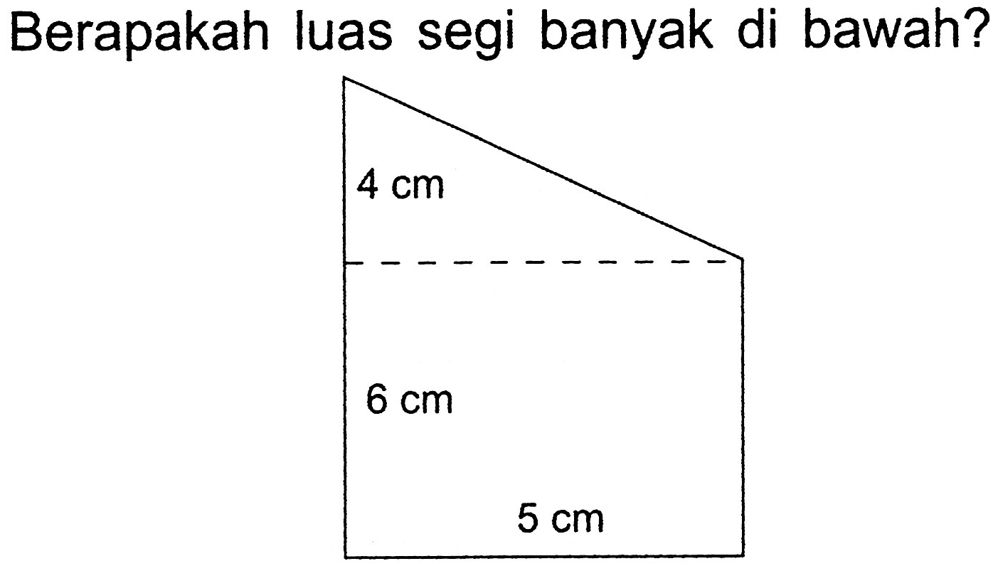 Berapakah luas segi banyak di bawah?