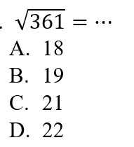 akar(361) = ...