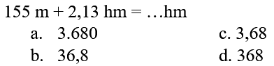 155 m + 2,13 hm = ... hm