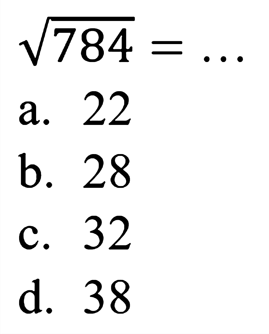 akar(784) = ...