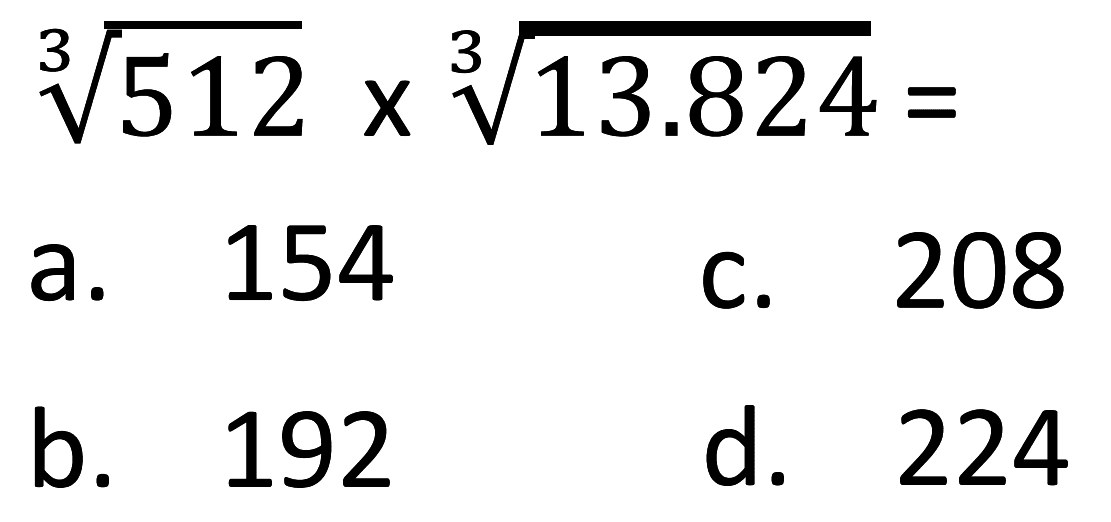 (512)^(1/3) x (13.824)^(1/3)=