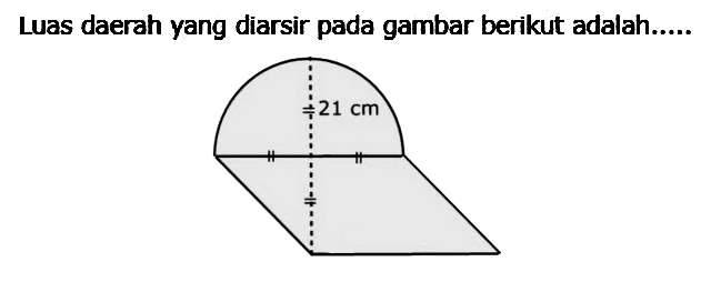 Luas daerah yang diarsir pada gambar berikut adalah.....