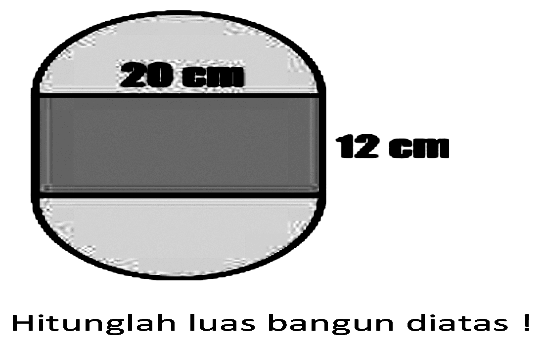 Hitunglah luas bangun diatas! 20 cm 12 cm 