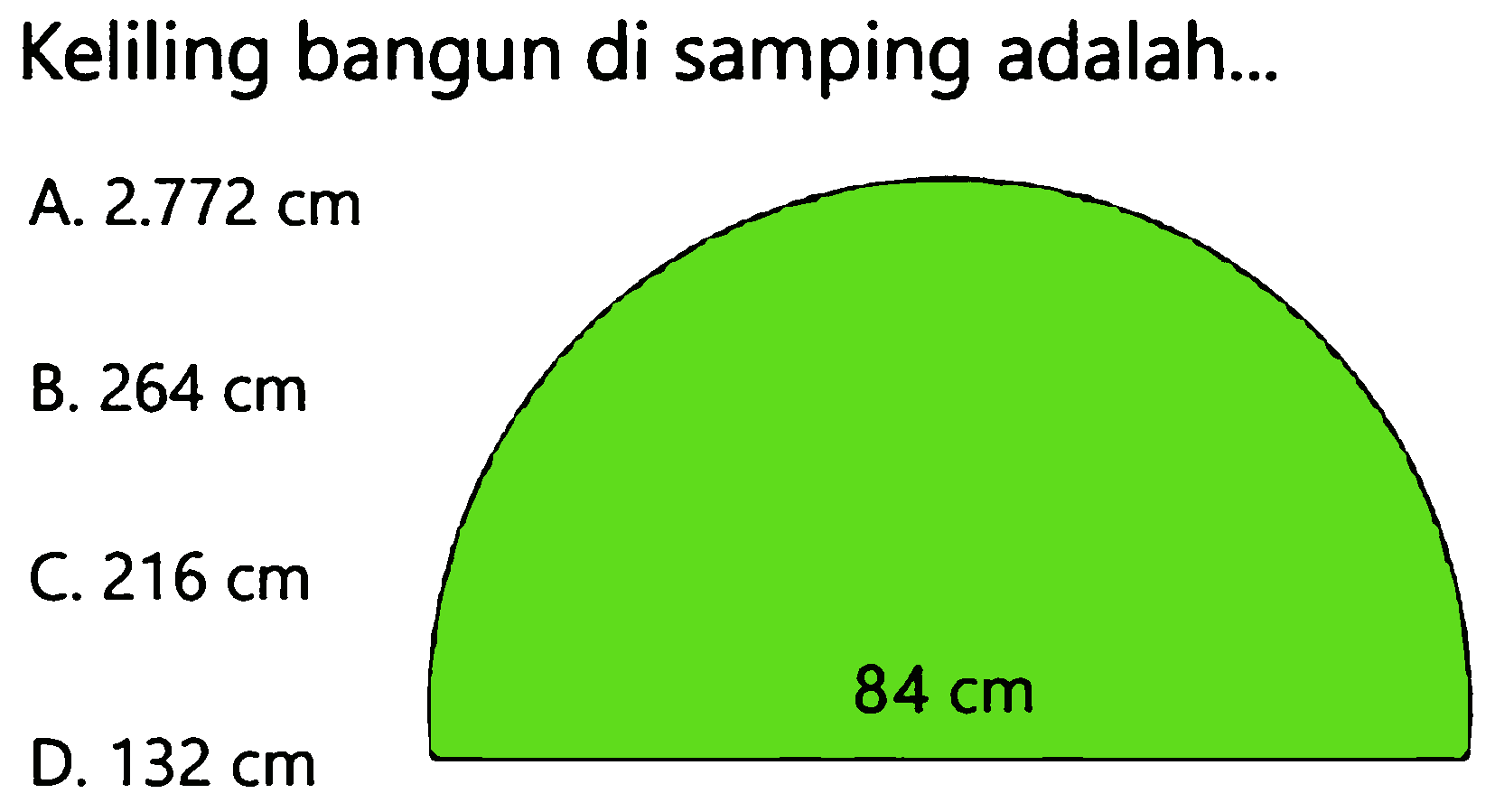 Keliling bangun di samping adalah...